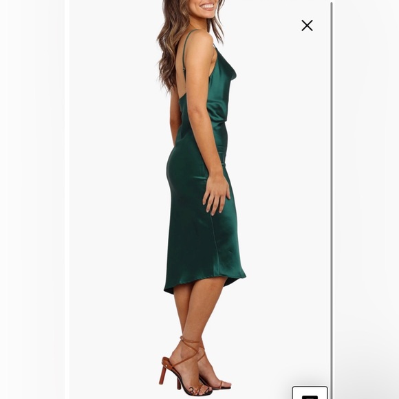 NWOT- Petal & Pup Cyprus Satin Slipdress, Emerald Green, size 14 - Picture 3 of 12